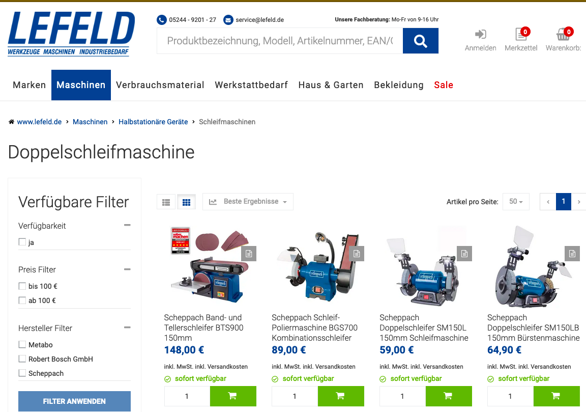 Schleifbock mit Bandschleifer
